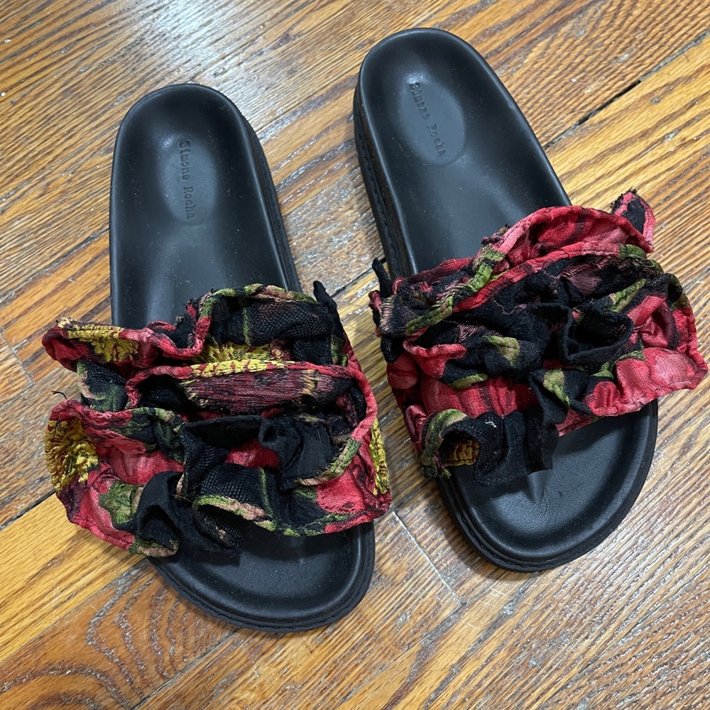 Simone Rocha Jacquard Slide Sandals - Picture 2 of 6